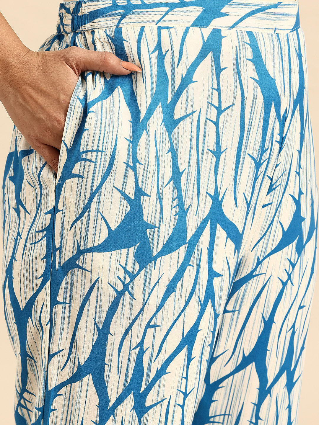 Blue Thorn Coord With 3/4 Sleeve For Women