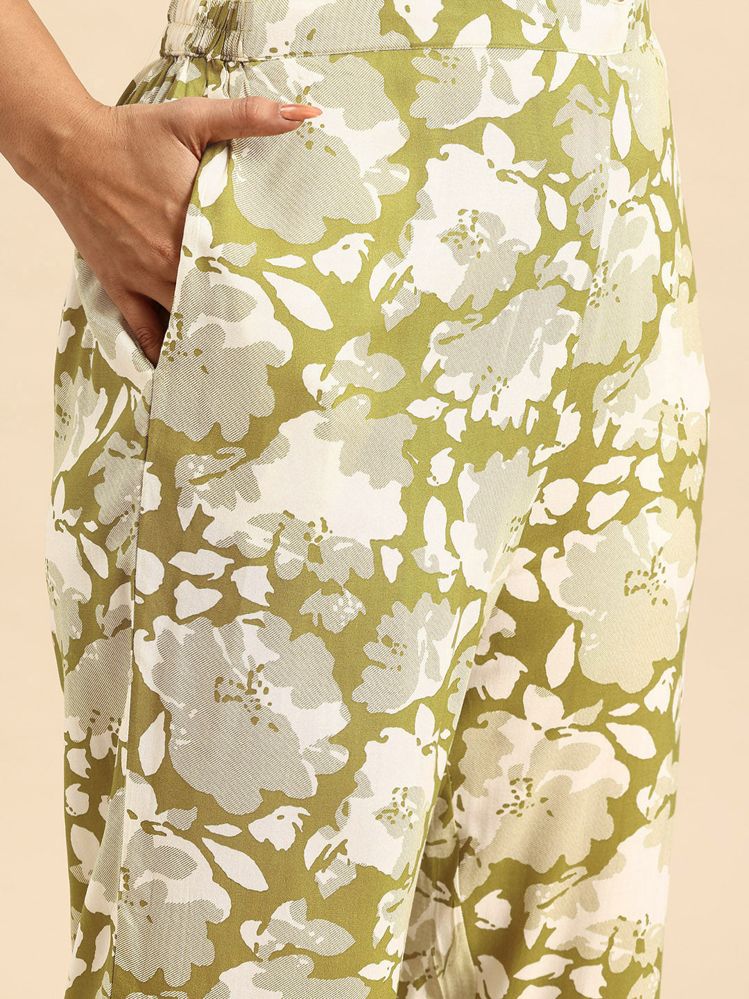 Green Mlty Coord With 3/4 Sleeve For Women