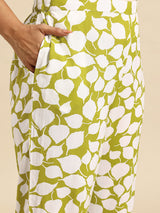 Neon Leaf Coord With 3/4 Sleeve  For Women
