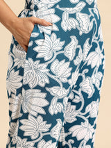 Blue Lotus Coord With 3/4 Sleeve  For Women