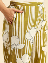 Mehandi Leaf Embroidered Regular Beads & Stones Kurta With Palazzos Co-Ords Set