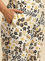 Black Aop Coord With 3/4 Sleeve  For Women