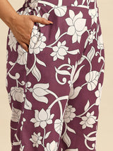 Brown Embroidered Regular Beads & Stones Kurta With Palazzos Co-Ords Set