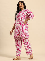 Pink Thorn Coord With 3/4 Sleeve  For Women