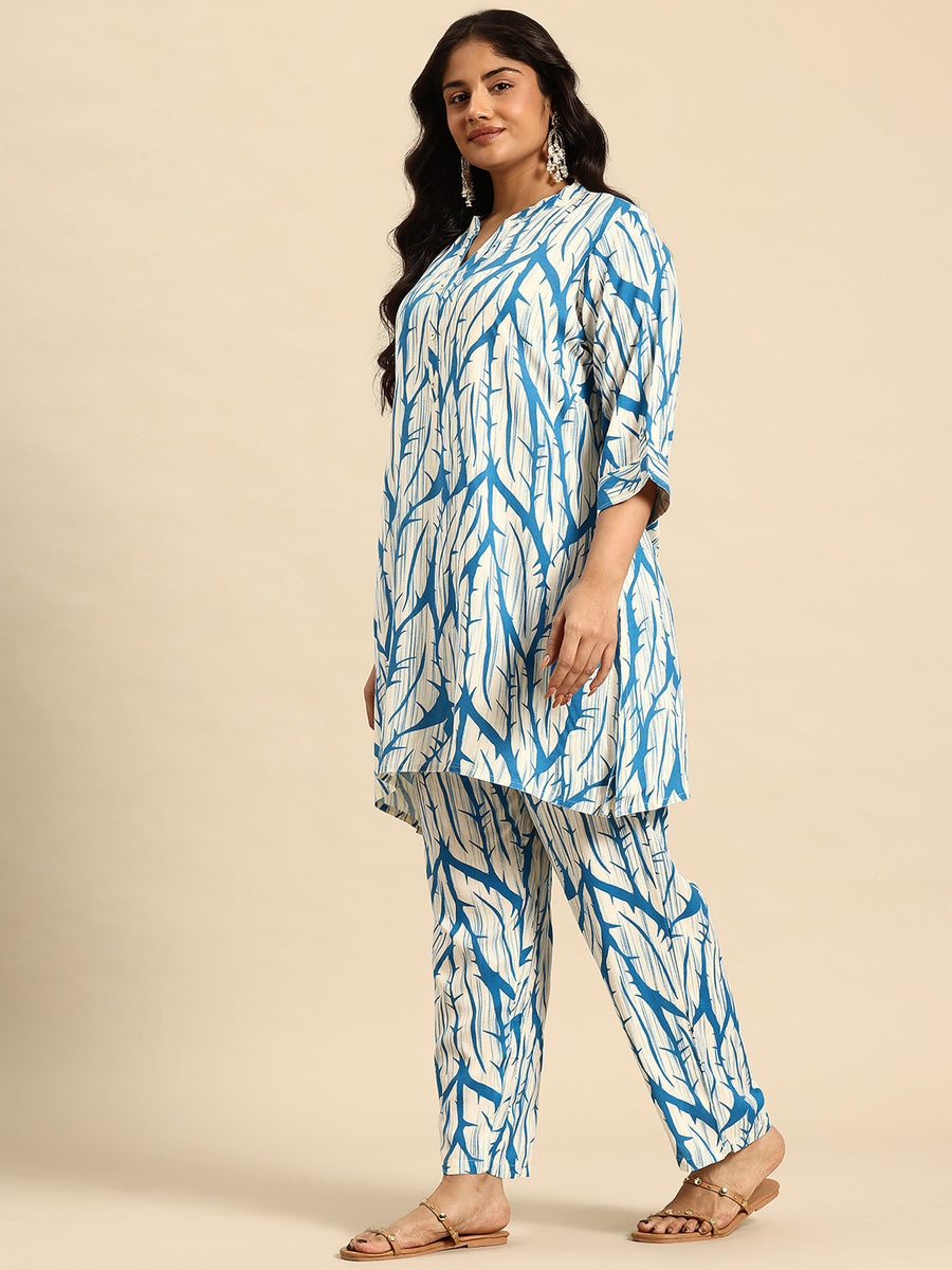 Blue Thorn Coord With 3/4 Sleeve For Women