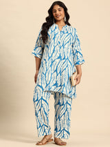 Blue Thorn Coord With 3/4 Sleeve For Women