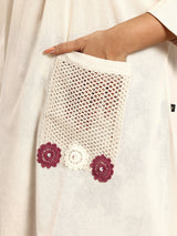 Brown Embroidered Regular Beads & Stones Kurta With Palazzos Co-Ords Set