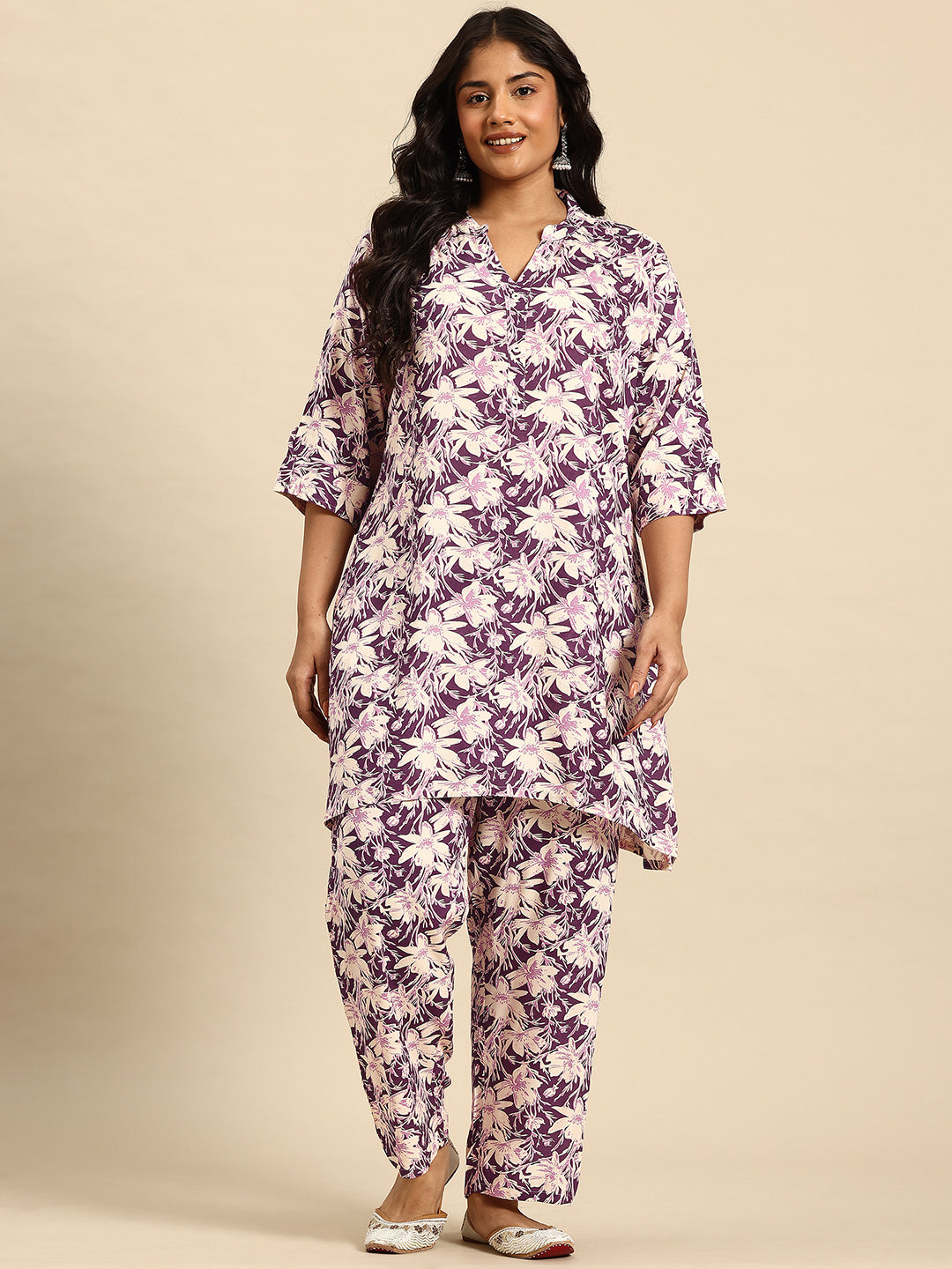 Lev Mesh Coord With 3/4 Sleeve  For Women