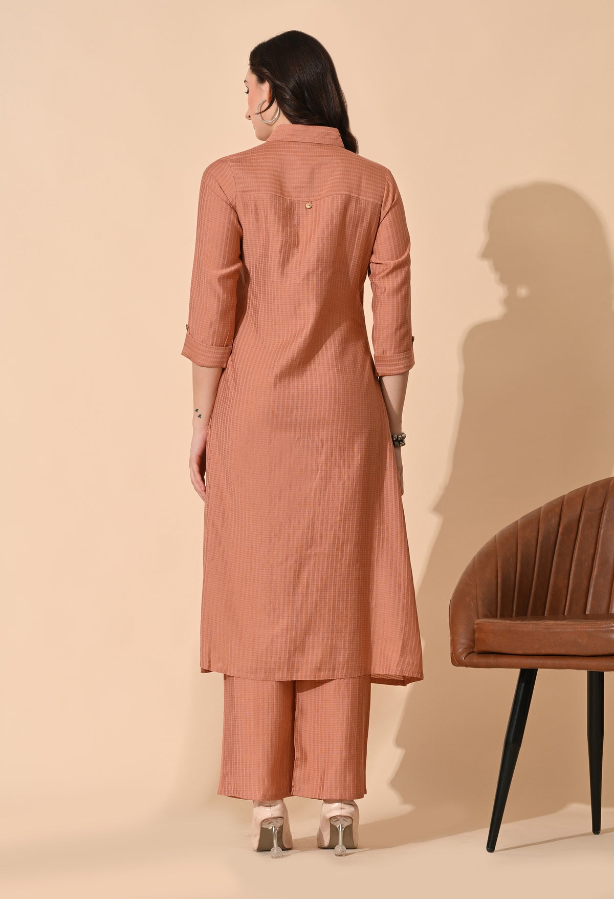 Pink Regular Kurta with Trousers