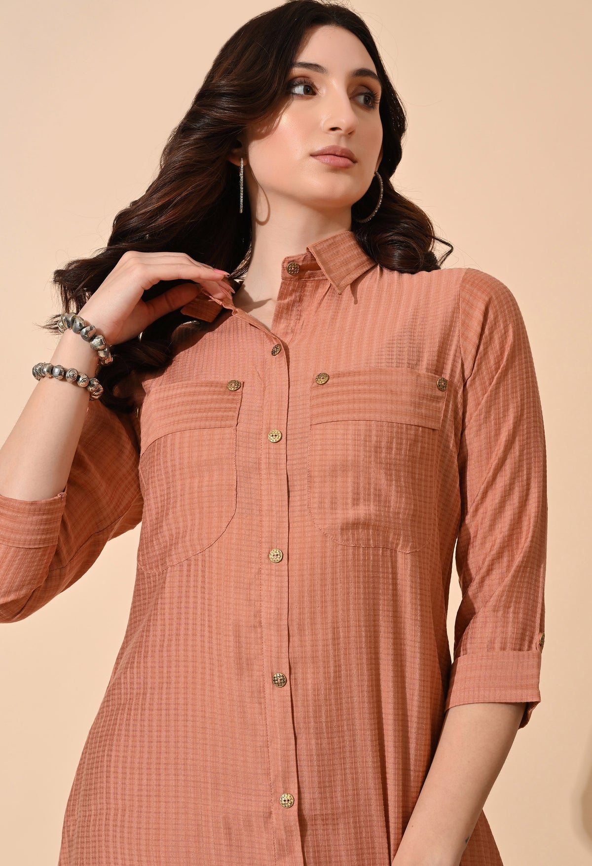 Pink Regular Kurta with Trousers