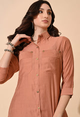 Pink Regular Kurta with Trousers