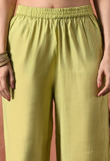 Green Empire Thread Work Pure Silk Kurta with Trousers & With Dupatta