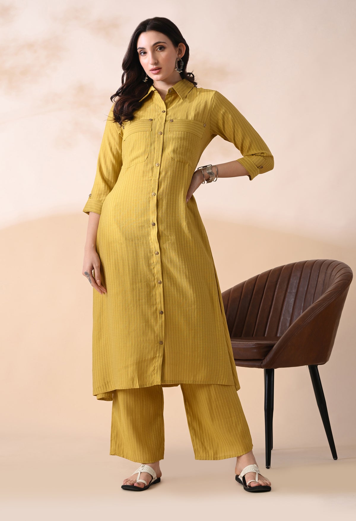 Sia Yellow Top & Bottom For Women - 2964