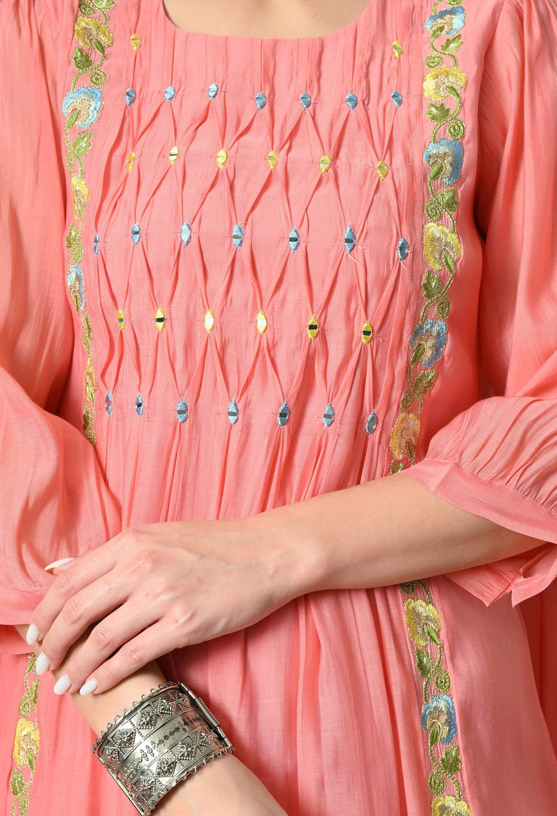 Sia Pink A Line With Plazzo And Dupatta For Women - 2913