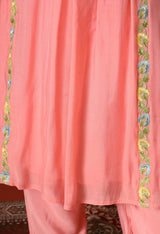Sia Pink A Line With Plazzo And Dupatta For Women - 2913
