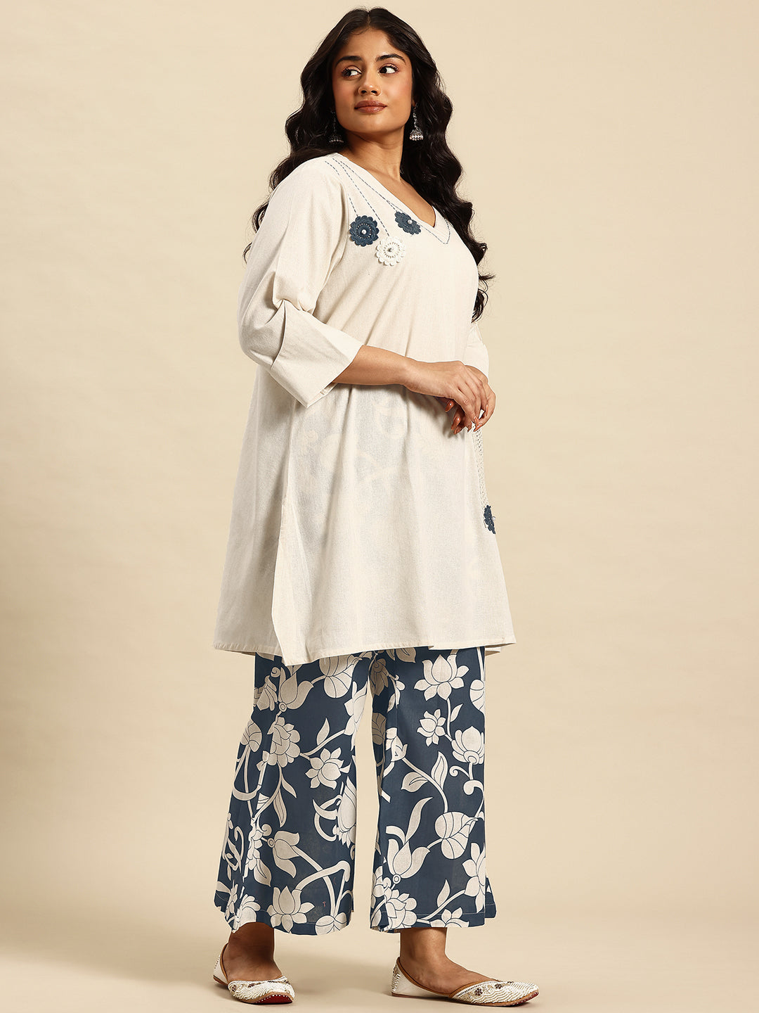 Grey Coord With 3/4 Sleeve  For Women - 2646 view 1