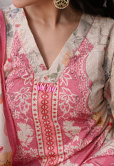 Pink A Line Top  Bottom & Dupatta  For Women - 2572 view 2