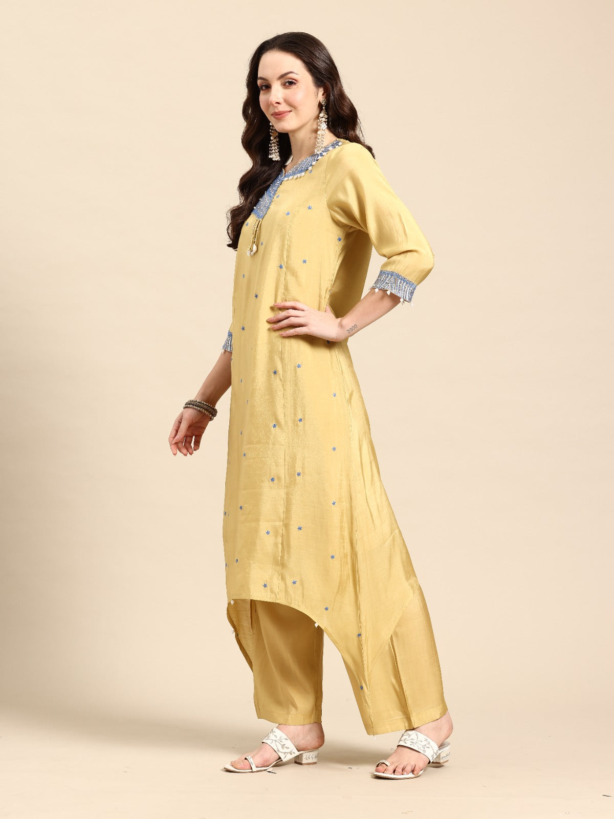 Musatrd Dolphin Anarkali With Pant And Dupatta For Women - 2571 view 2
