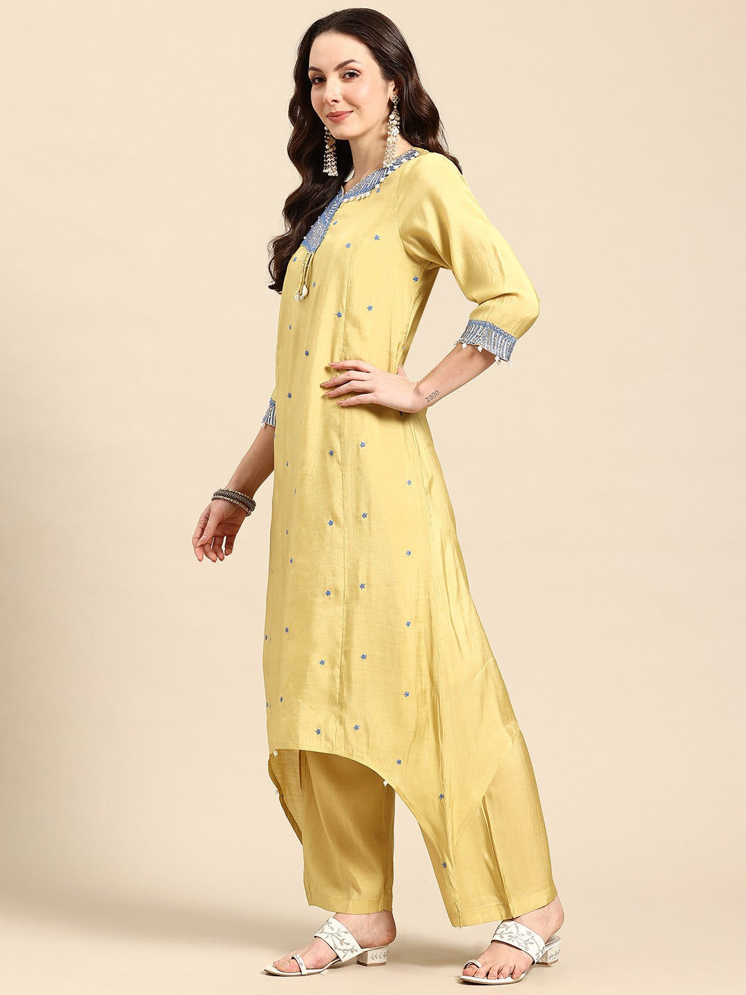 Musatrd Dolphin Anarkali With Pant And Dupatta For Women - 2571 view 5