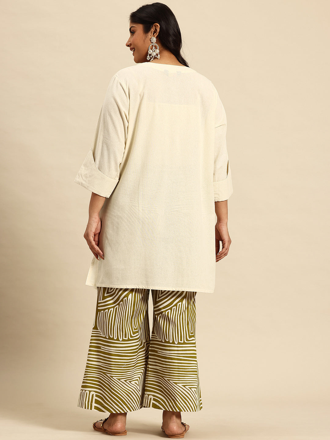 Mhd Stripes Coord With 3/4 Sleeve  For Women - 2646 view 5