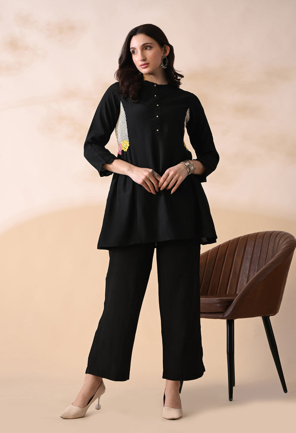 Black Coord With 3/4 Sleeve  For Women - 2653 view 2
