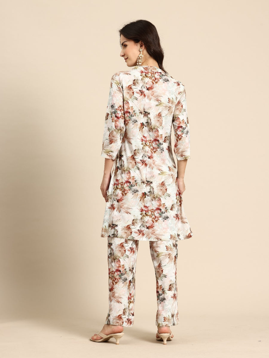 Coord With 3/4 Sleeve  For Women - BROWN (2592-BROWN)
