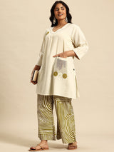 Mhd Stripes Coord With 3/4 Sleeve  For Women - 2646 view 1