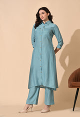 Blue Top & Bottom For Women - 2964 view 2
