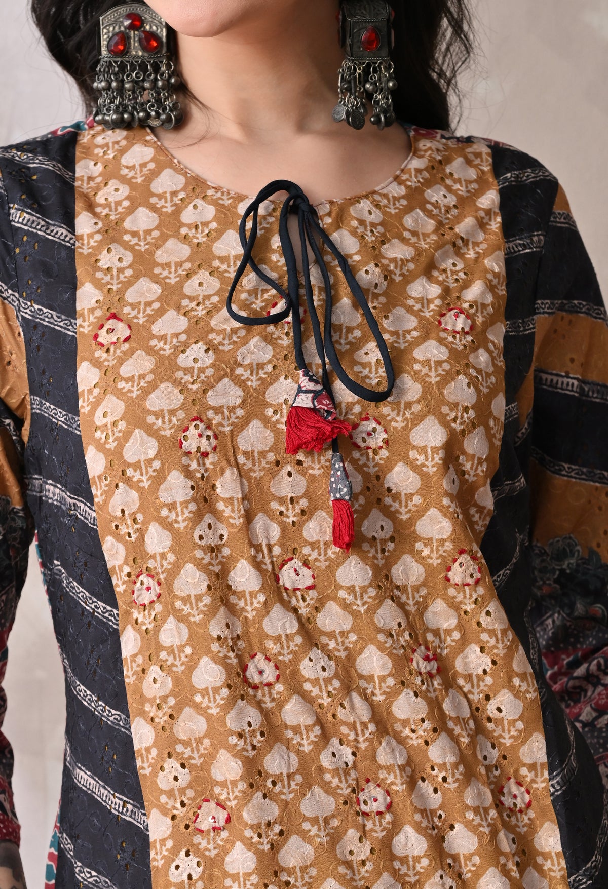 Brown A Line Top  Bottom & Dupatta  For Women - 2572 view 1