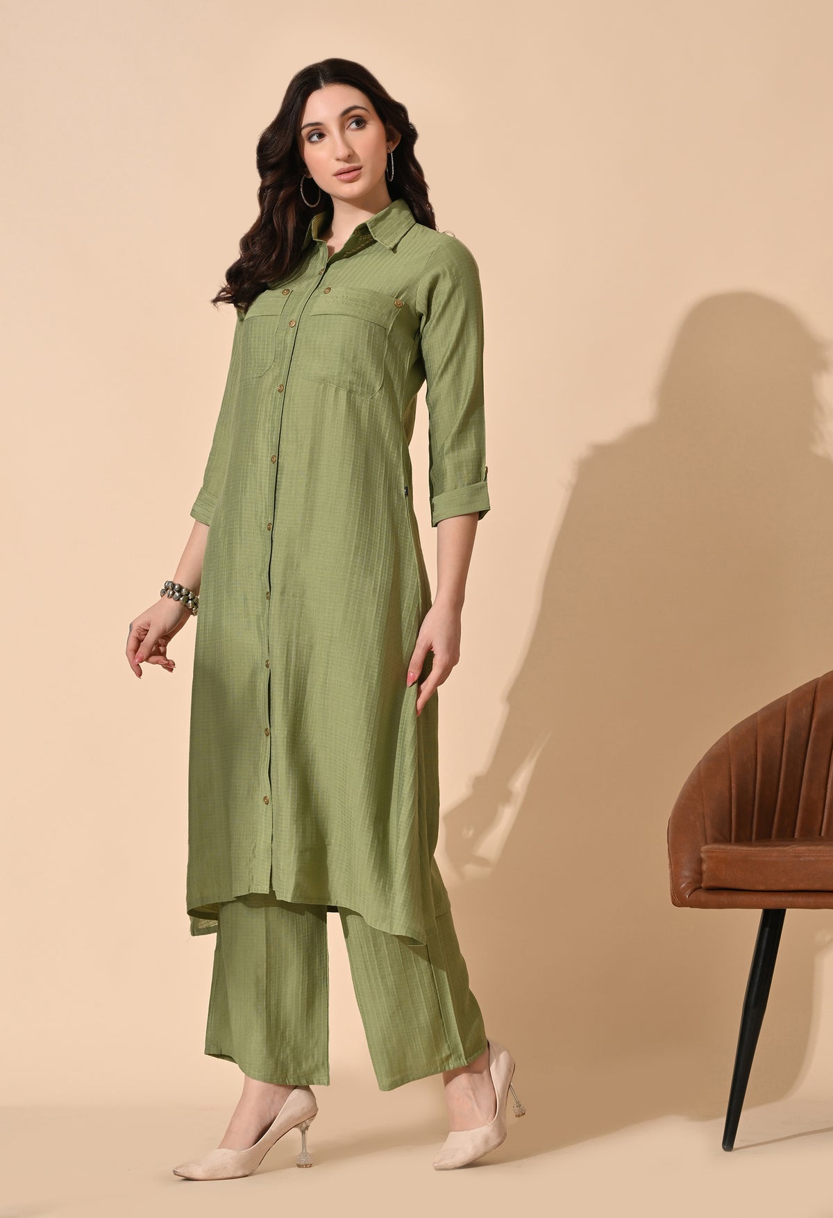 Lemon Green Top & Bottom For Women - 2964 view 4