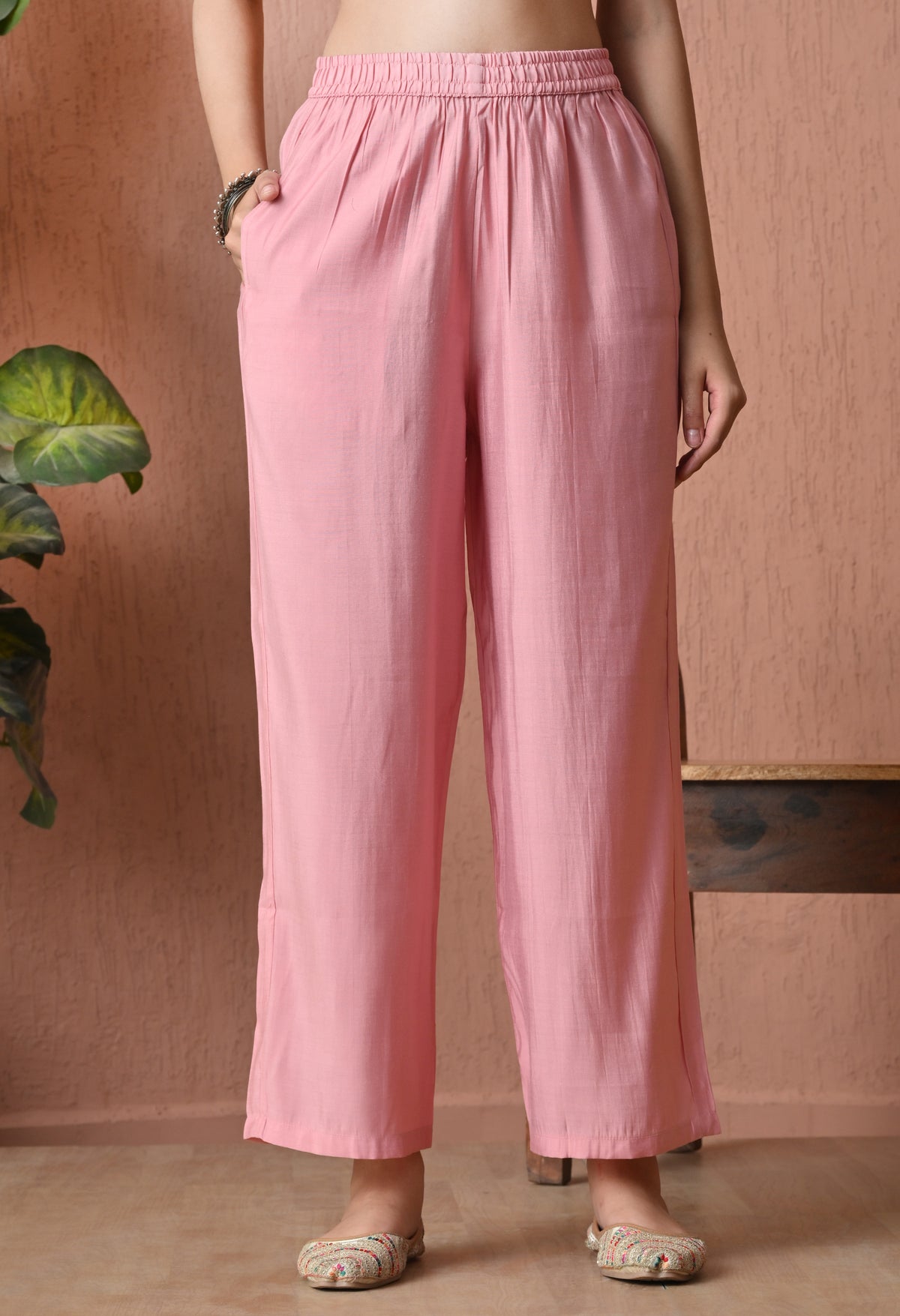 Sage Pink A Line Top  Bottom & Dupatta  For Women - 2904 view 2