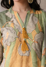 Green A Line Top  Bottom & Dupatta  For Women - 2572 view 4