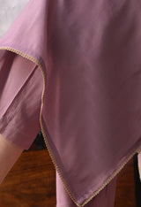 Purple Straight Kurta With Plazzo And Dupatta For Women - 2613 view 4