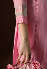 Pink A Line Top  Bottom & Dupatta  For Women - 2980 view 1