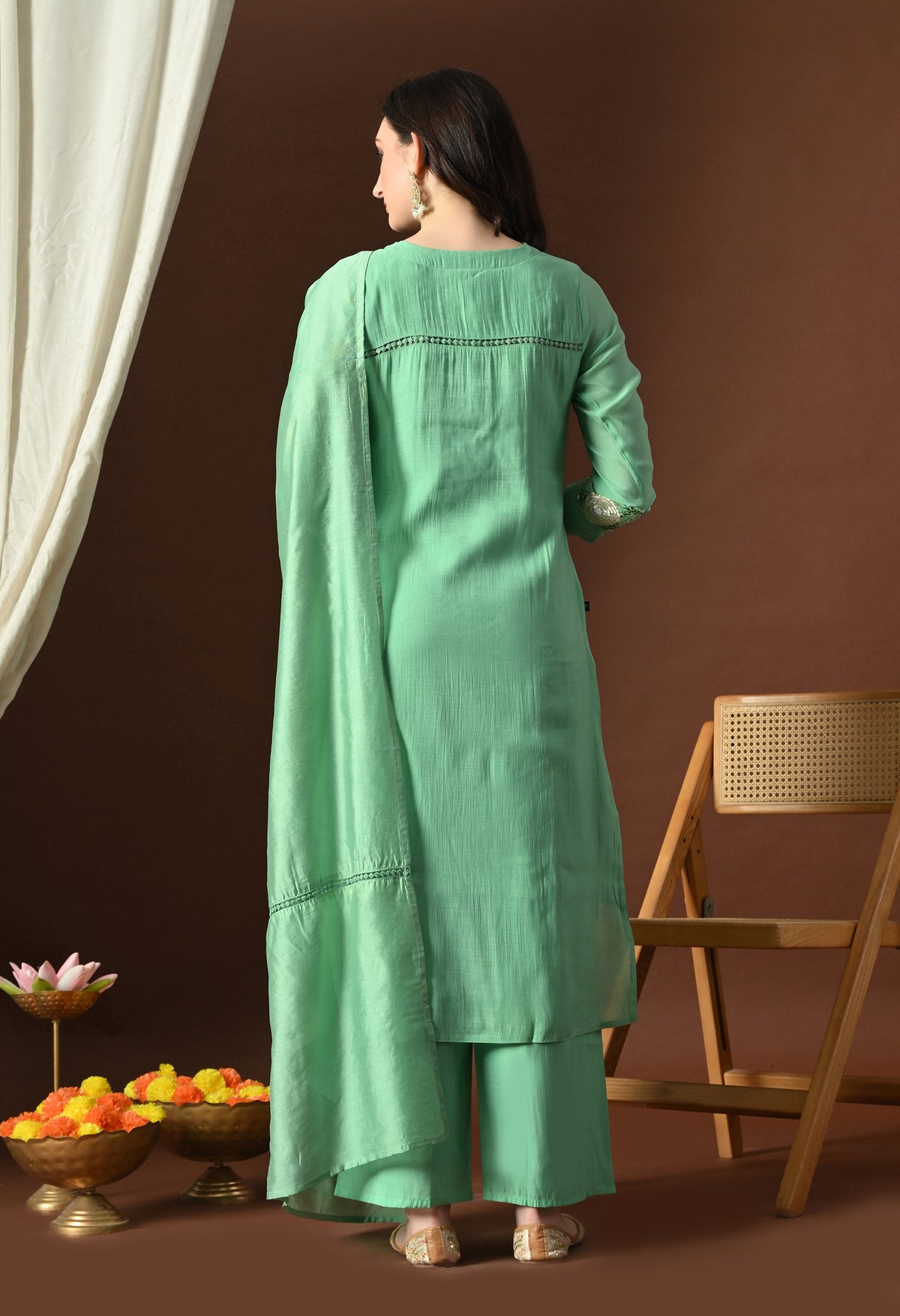 Rama A Line Top  Bottom & Dupatta  For Women - 2980 view 3