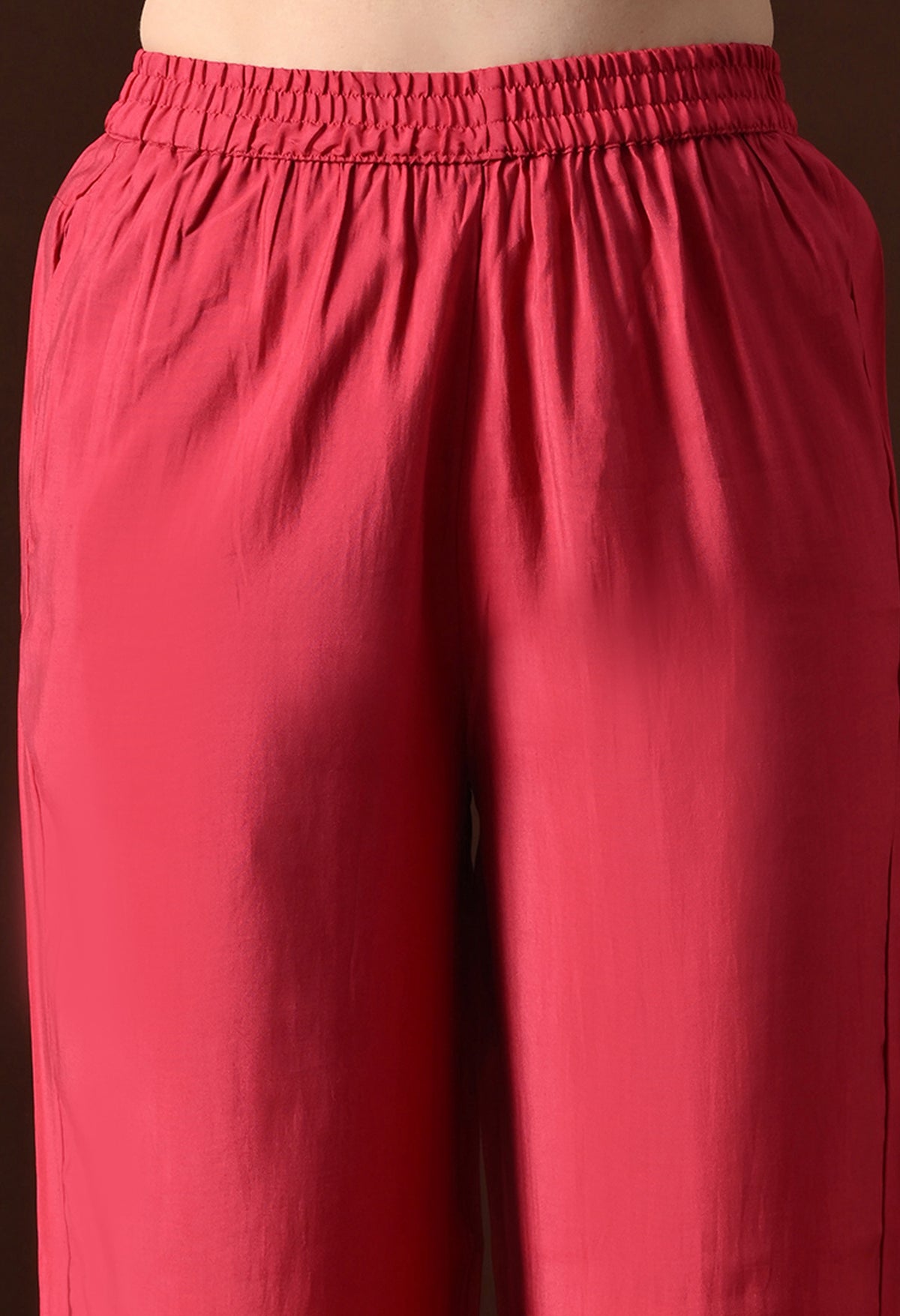 Red A Line With Plazzo And Dupatta For Women - 2906 view 3