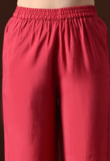 Red A Line With Plazzo And Dupatta For Women - 2906 view 3