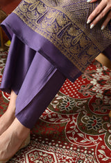 Purple Straight Kurta With Plazzo And Dupatta For Women - 2660 view 3