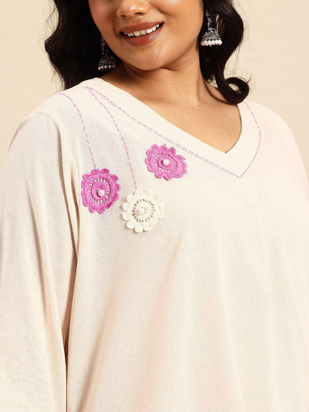 Pink Coord With 3/4 Sleeve  For Women - 2646 view 4