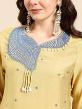 Musatrd Dolphin Anarkali With Pant And Dupatta For Women - 2571 view 4