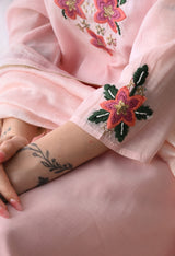 Lt Pink A Line Top  Bottom & Dupatta  For Women - 2944 view 1