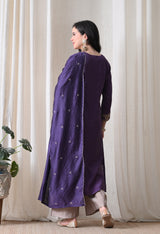Purple Anarkali With Plazzo And Dupatta For Women - 2933 view 4