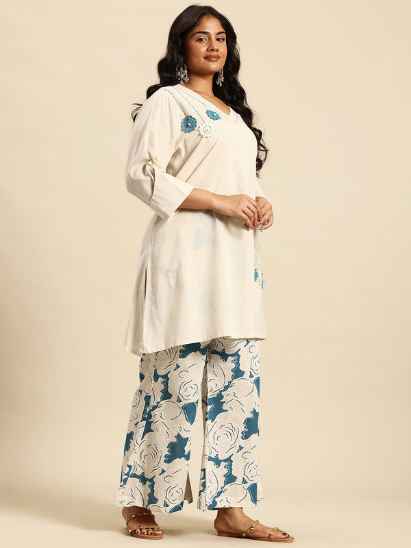 Blue Coord With 3/4 Sleeve  For Women - 2646 view 1